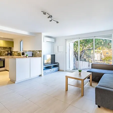 아파트 Bas De Refait A Neuf, Climatisation Et Terrasse Vue 생 망드리에 쉬르 메르